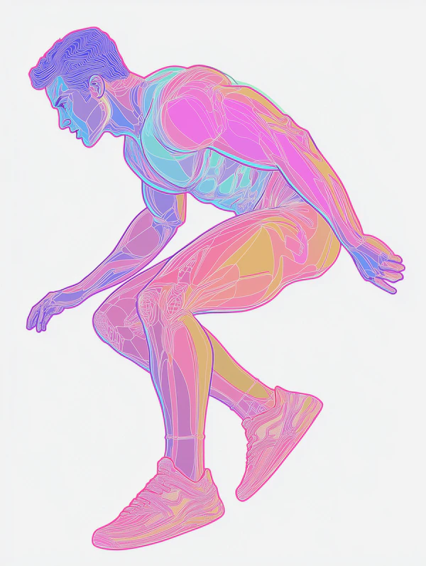 Dynamic Neon Figure Illustration