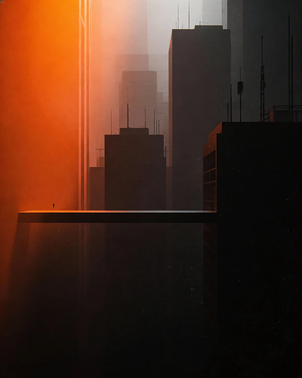Misty Urban Solitude