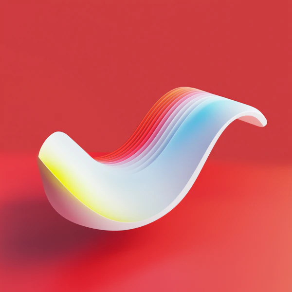 Abstract 3D Wave Art