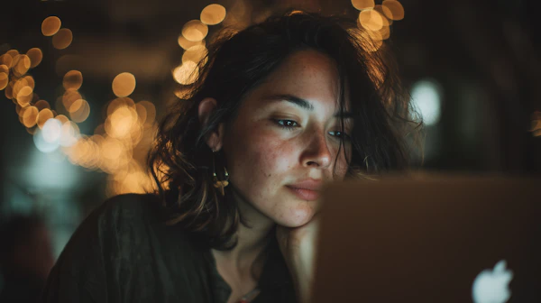 Focused Woman at Laptop