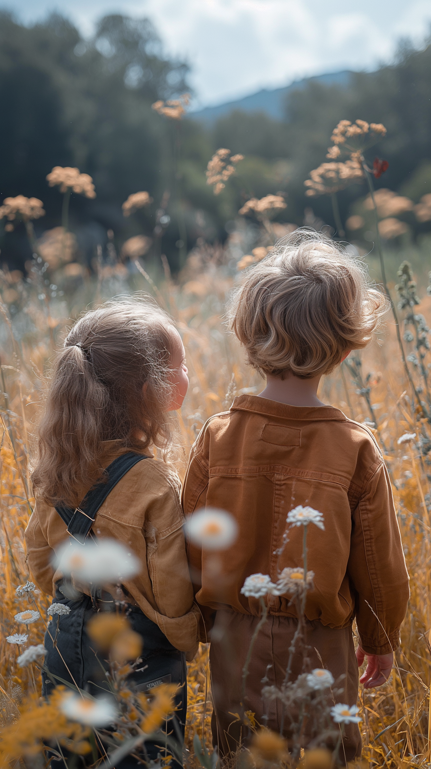 Children in Sunlit Grass