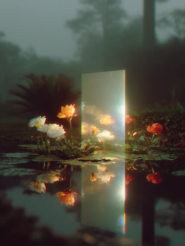 Ethereal Floral Reflection