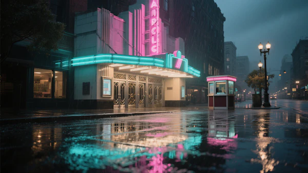 Neon Theater at Night