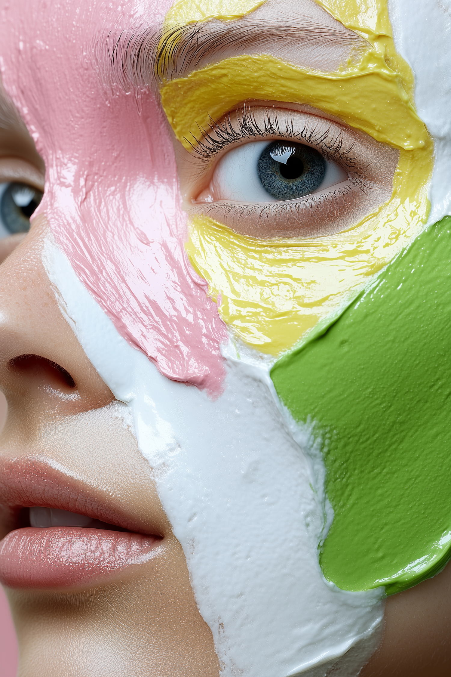 Colorful Face Paint Close-Up