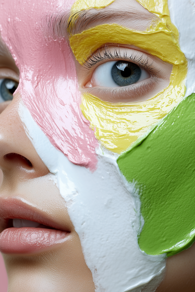 Colorful Face Paint Close-Up