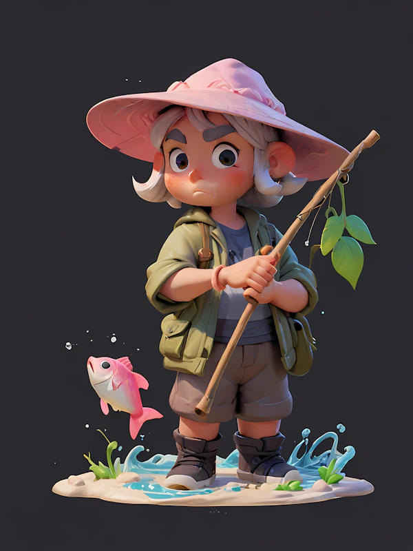 Whimsical Fishing Scene