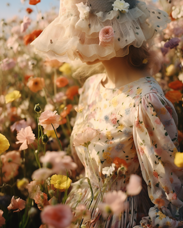 Vintage Elegance Amidst Pastoral Blooms