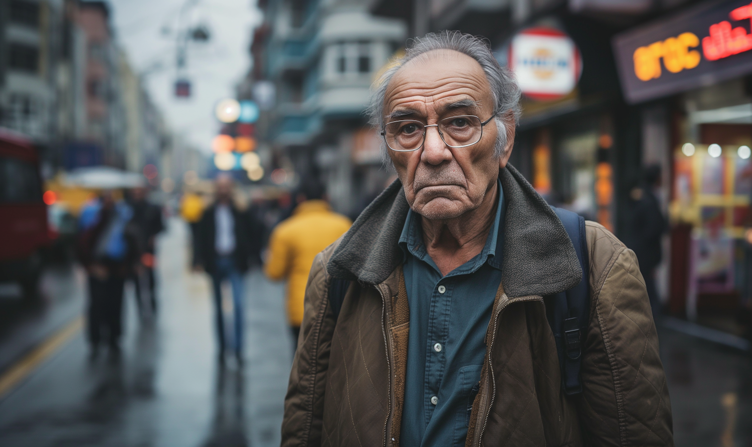 Contemplative Elderly Man in the City