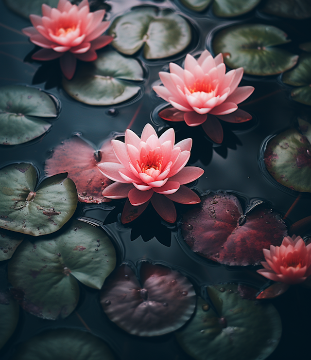 Serene Lotus Bloom on Still Pond