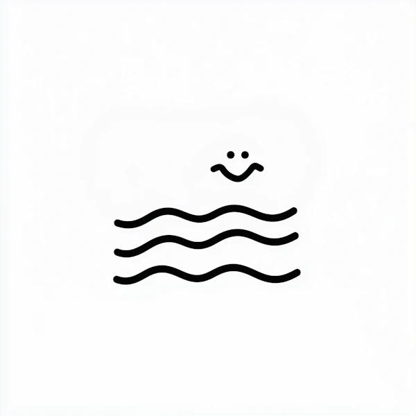 Smiling Face Above Waves