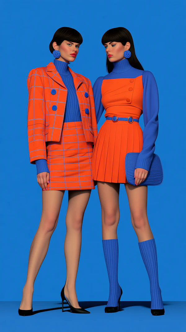 Stylish Duo in Orange