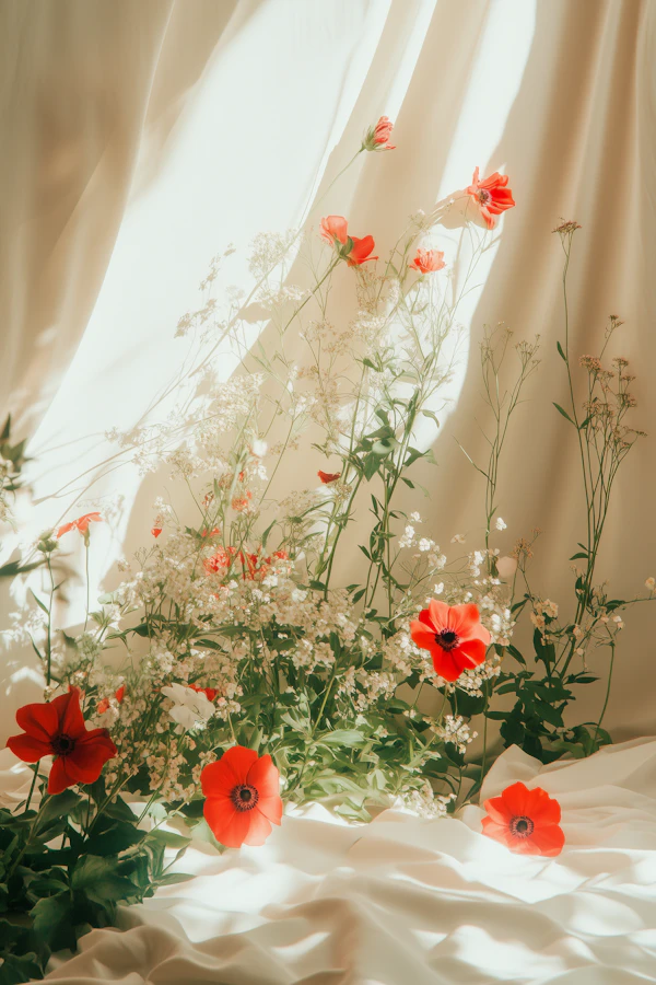 Poppies and Baby's Breath
