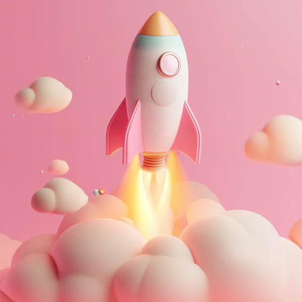 Whimsical Rocket Launch
