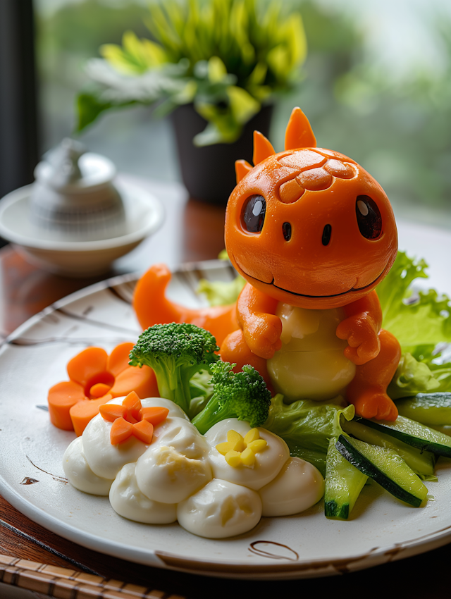 Animated Dinosaur Food Sculpture