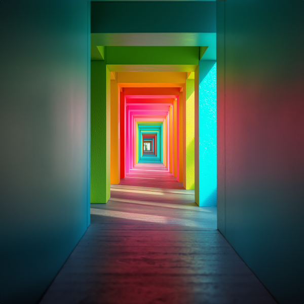 Colorful Corridor Perspective