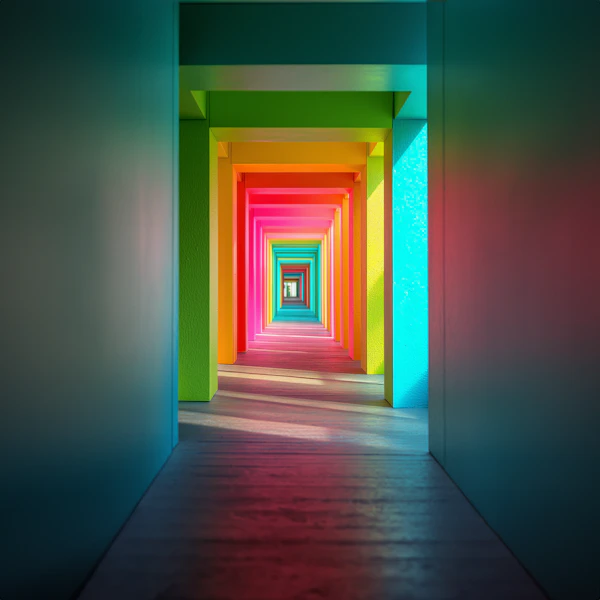 Colorful Corridor Perspective