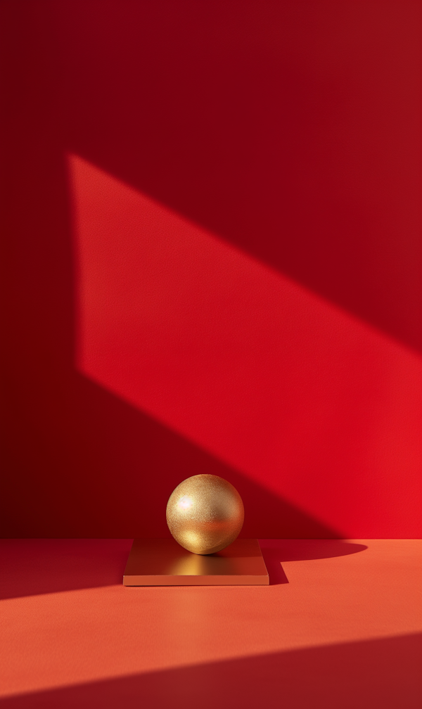 Minimalist Golden Sphere Composition