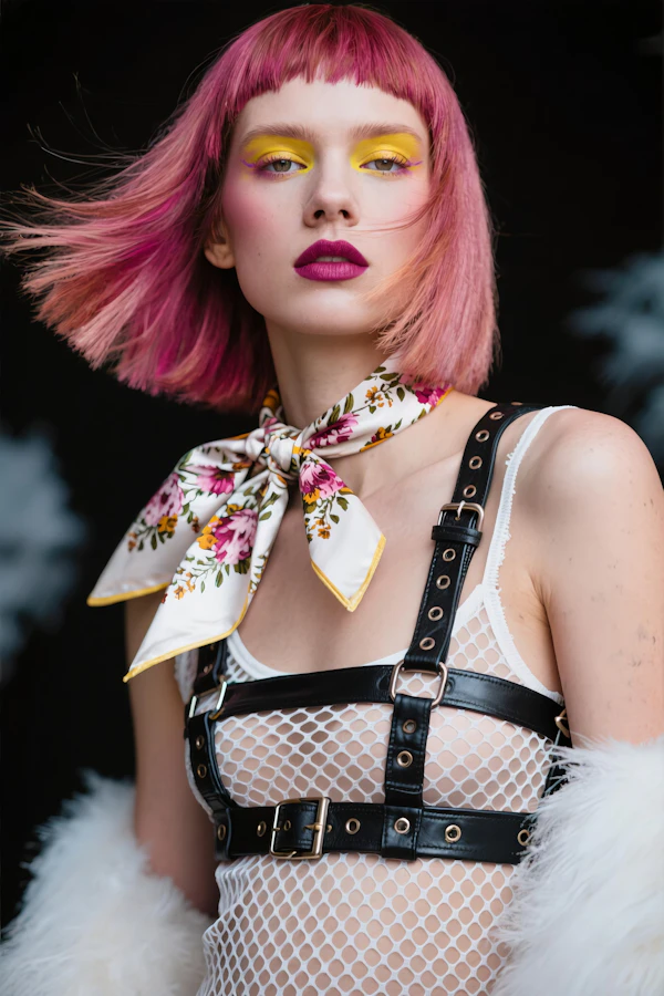 Stylish Pink-Haired Portrait
