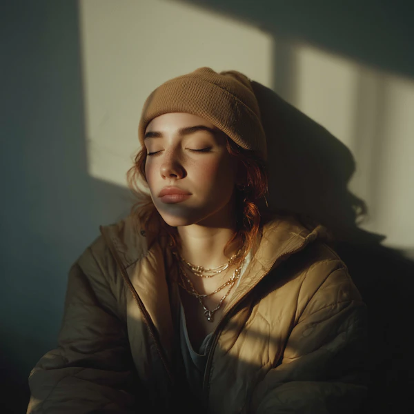 Serene Woman in Sunlight