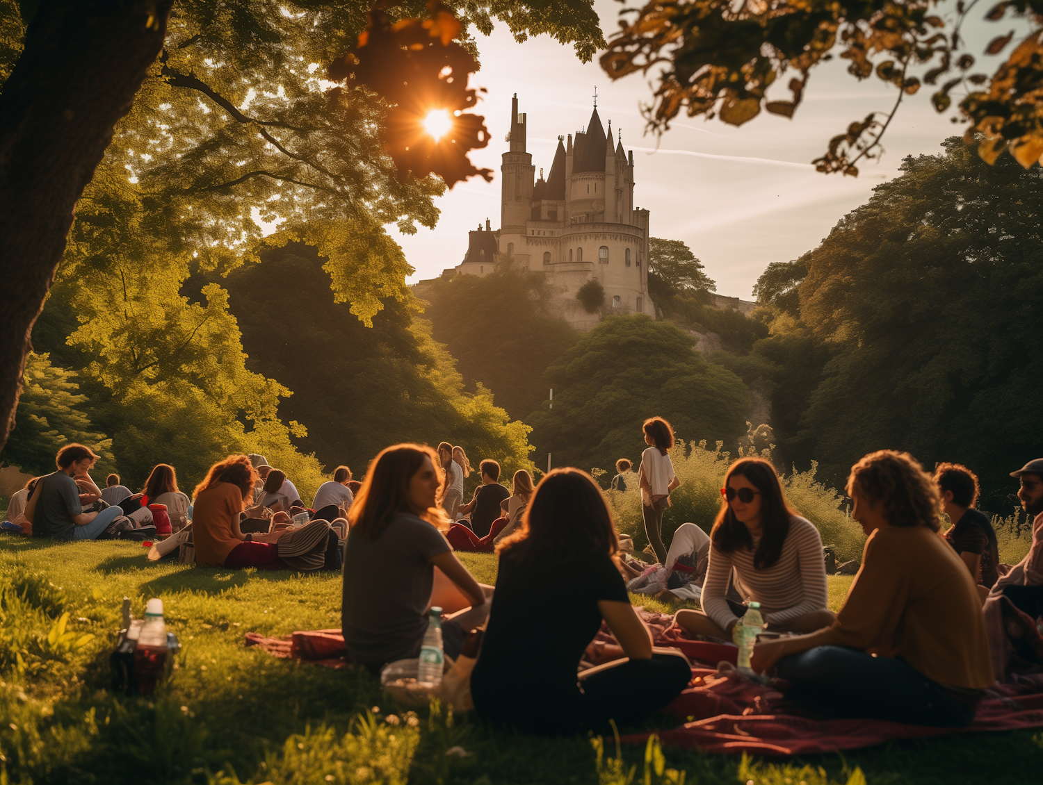 Golden Hour Gathering at the Castle Park