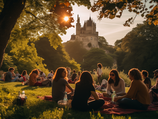 Golden Hour Gathering at the Castle Park