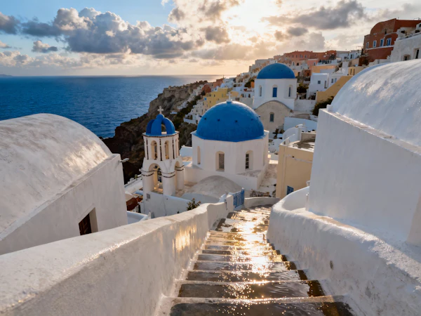 Santorini Sunset Scene