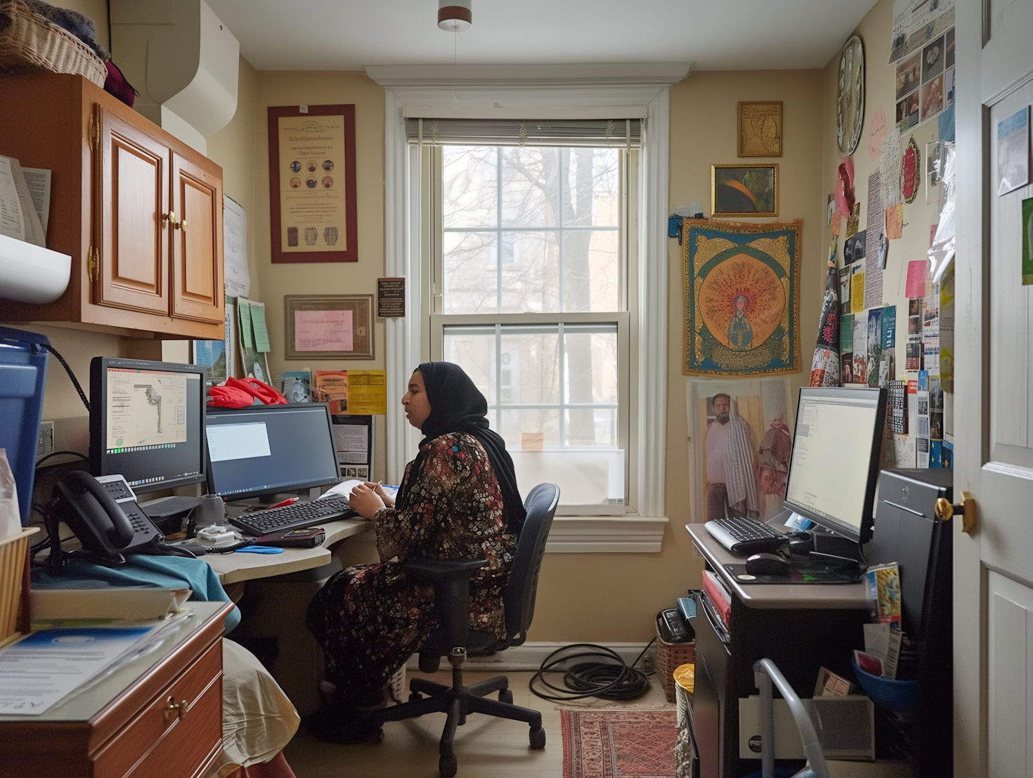 Woman at a Personalized Workspace