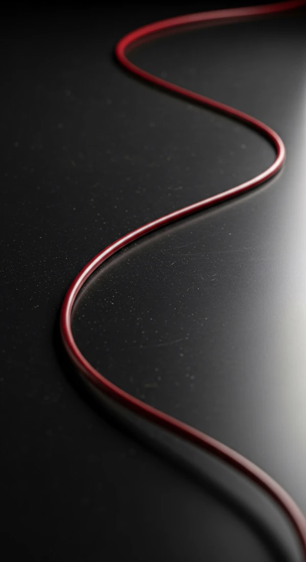 Red Cable on Dark Surface