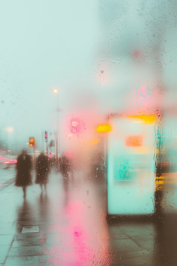 Rainy Urban Silhouettes