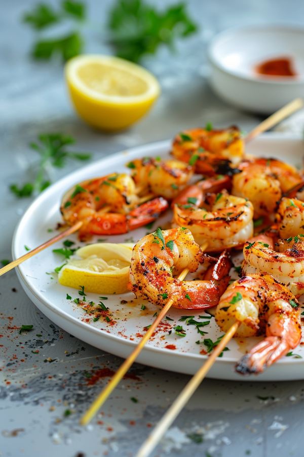 Grilled Shrimp Skewers Plate