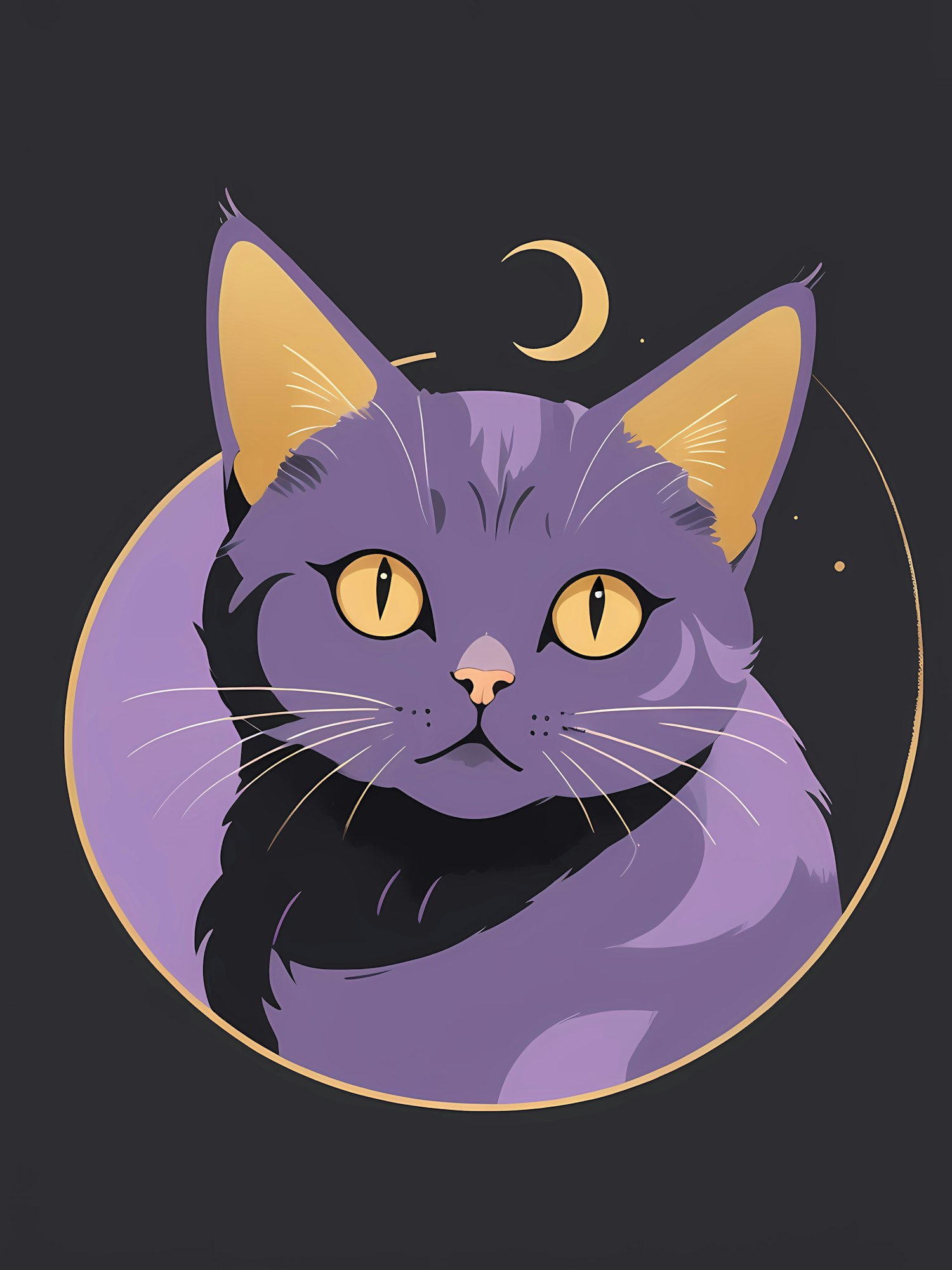 Stylized Purple Cat Illustration