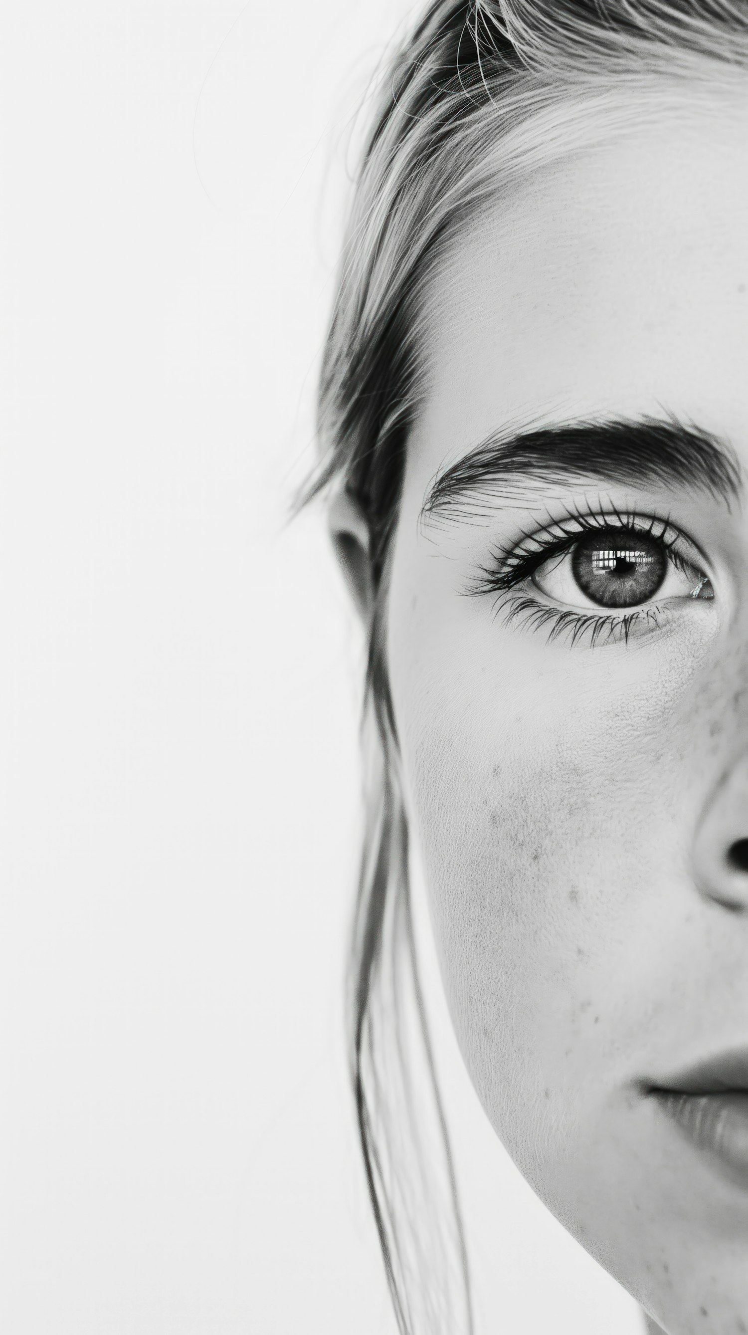 Monochrome Portrait of Young Woman