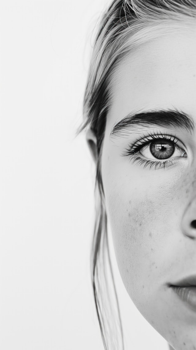 Monochrome Portrait of Young Woman