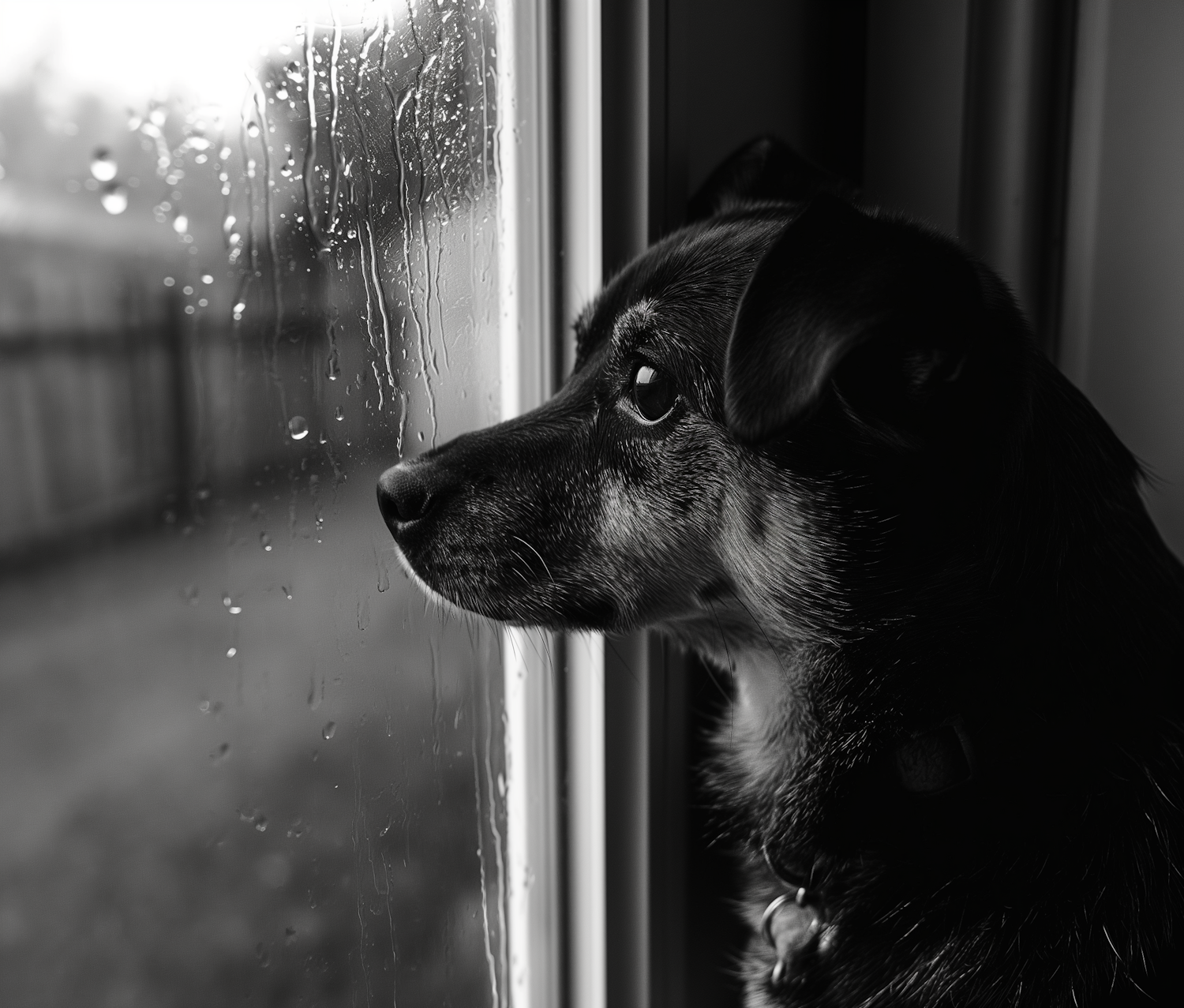 Contemplative Dog by the Window