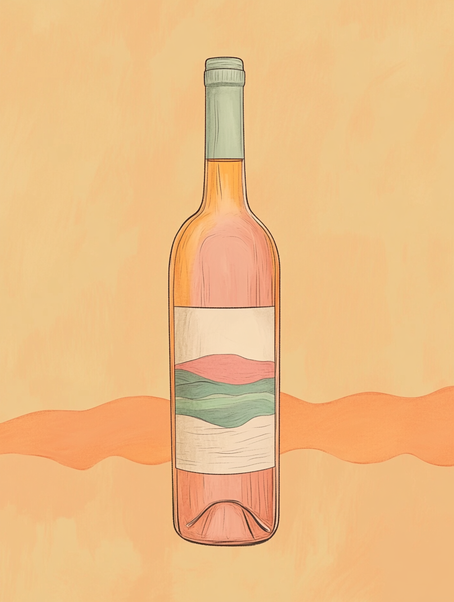 Stylized Wine Bottle Illustration