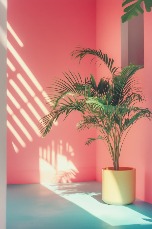 Vibrant Indoor Scene with Potted Plant