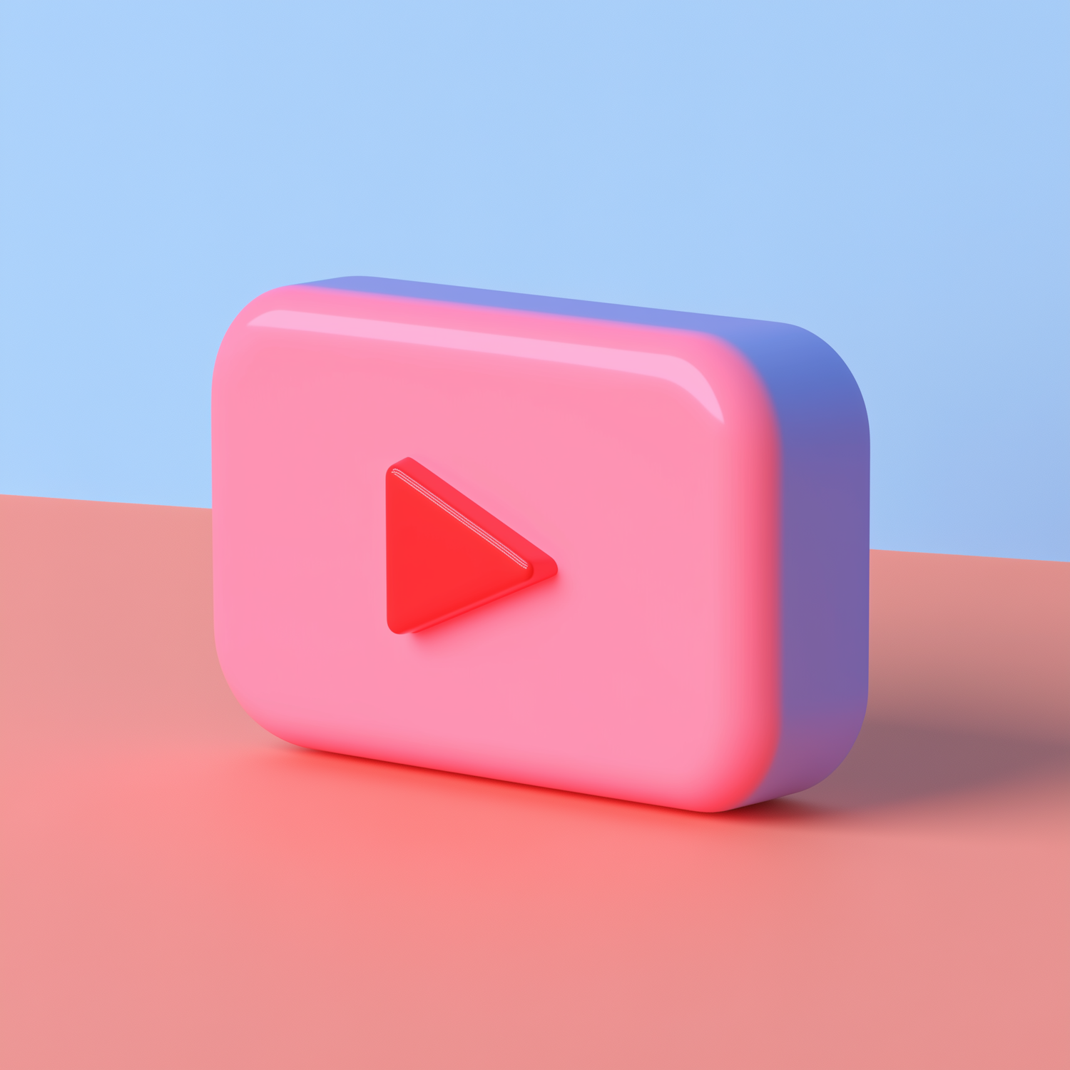 3D Media Play Button Icon