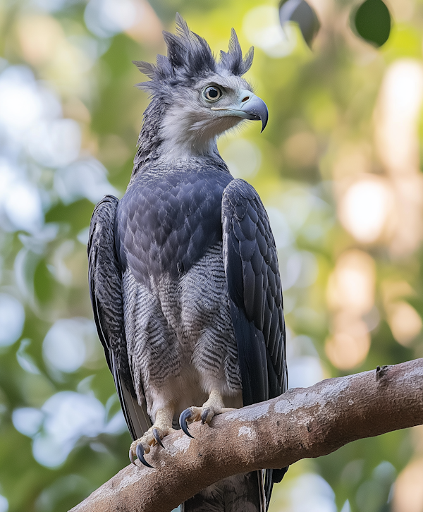 Regal Raptor Perched on Branch