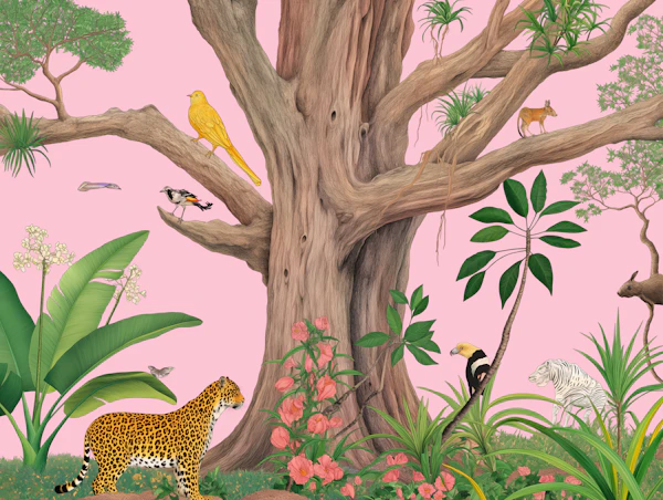 Vibrant Tree with Wildlife