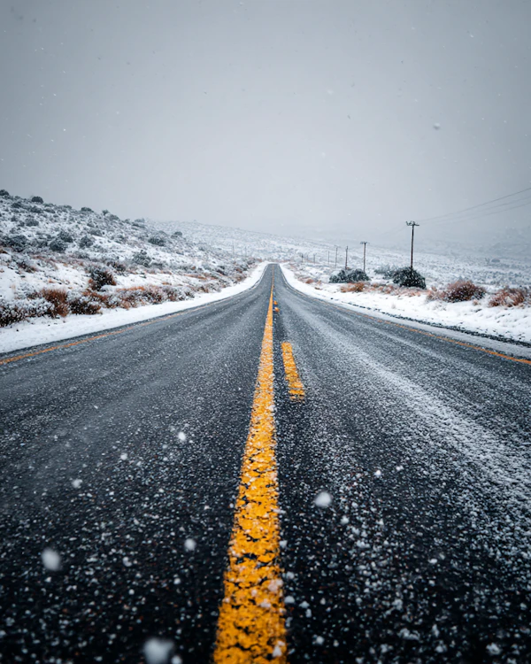 Snowy Road Perspective