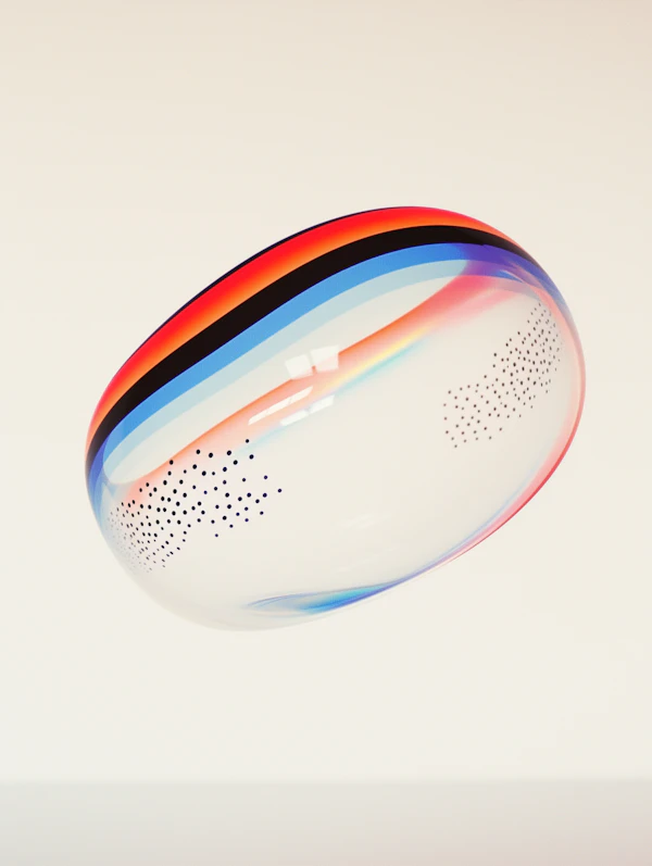 Translucent Spherical Object with Vibrant Colors