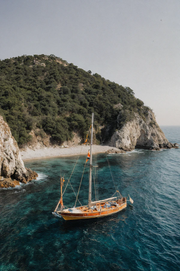 Serene Coastal Sailboat