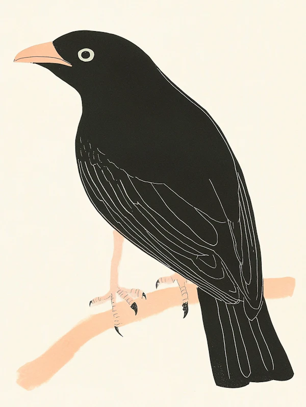 Minimalist Black Bird