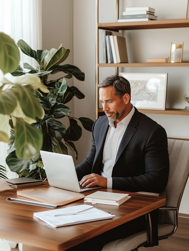 Man Working at Desk