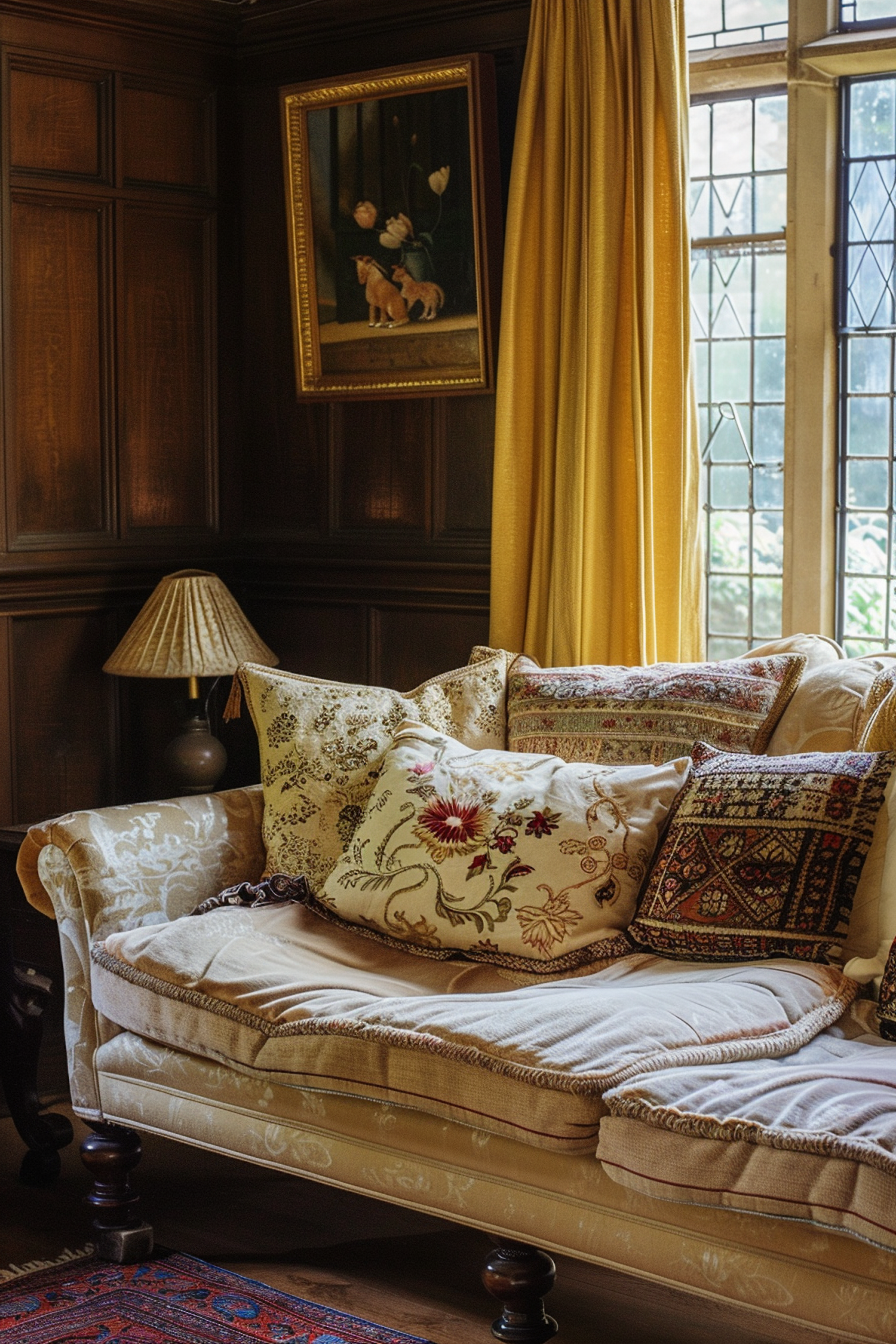 Elegant Interior with Ornate Couch