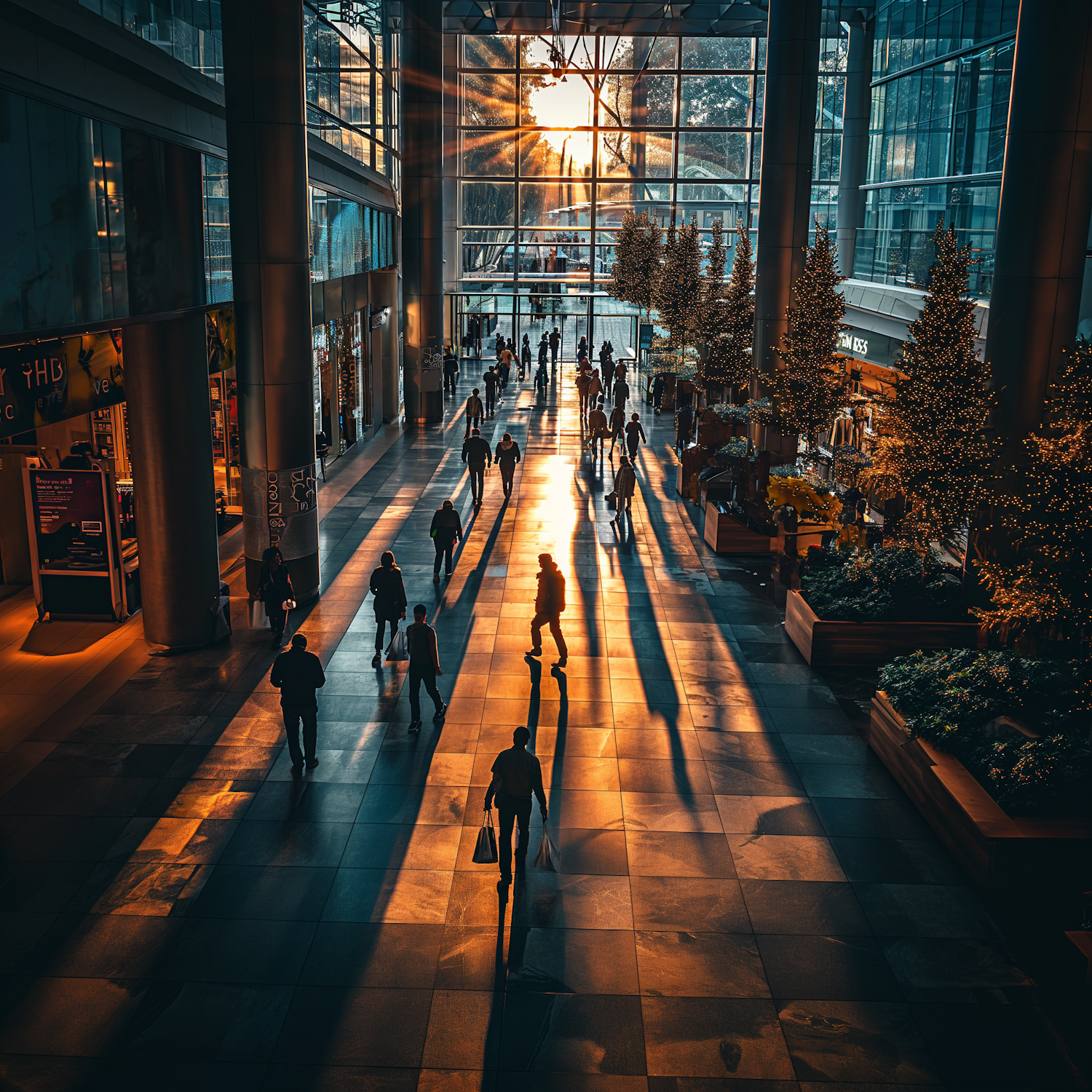 Sunset Silhouettes in the Urban Tranquility