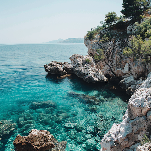 Serene Seascape with Limestone Cliffs