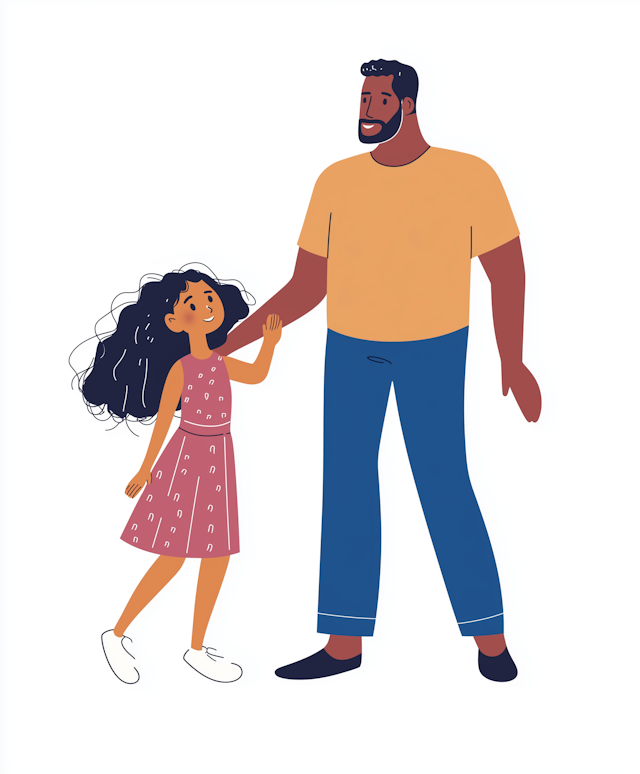 Father and Daughter Illustration