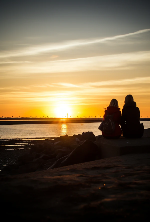 Serene Companionship at Sunset