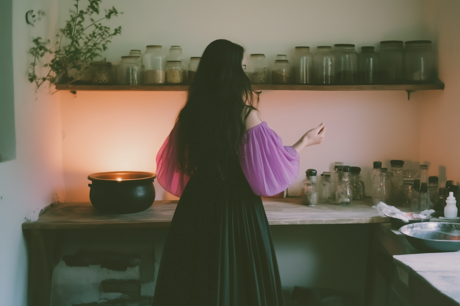 Woman in a Cozy Kitchen